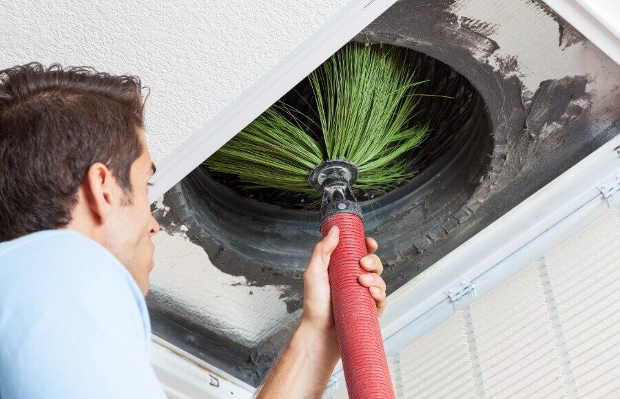 Hvac Tech Cleaning Residential Air Duct